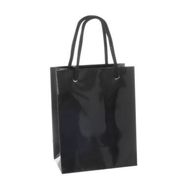 SAC PAPIER BRILLANT NOIR PETIT MODÈLE 190G